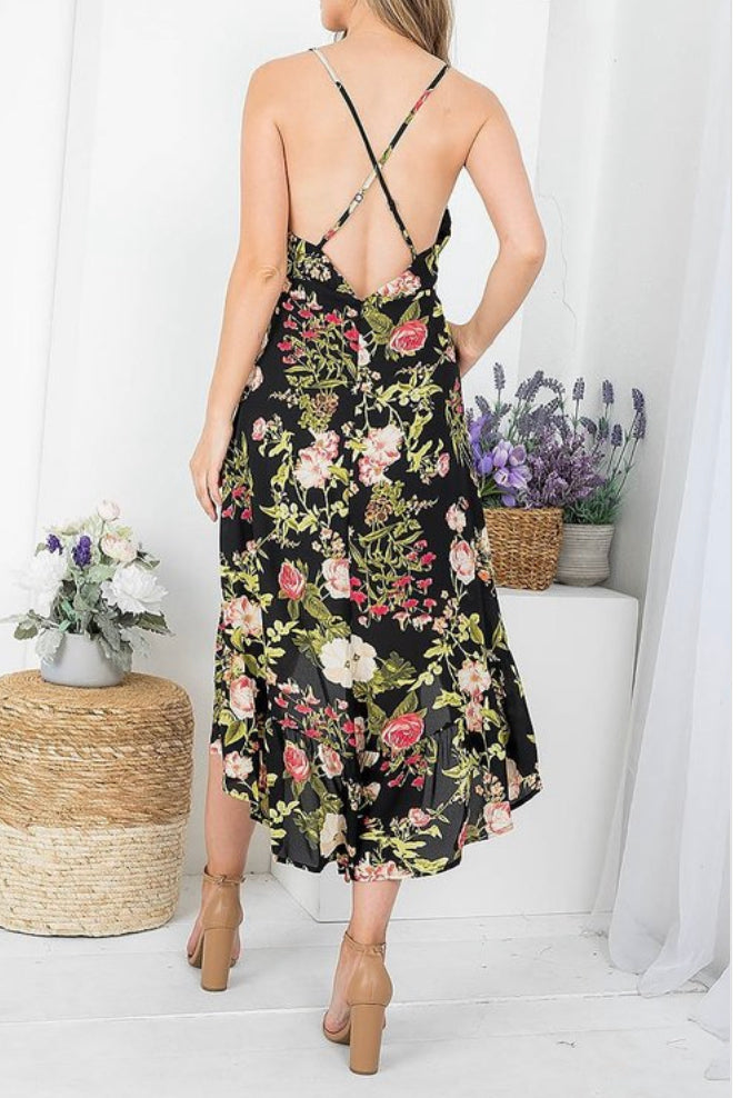 Vivian Faux Wrap Floral Dress